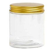 Wholesale - 8oz PLASTIC JAR W/GOLD LID